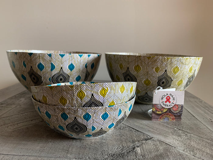 Wola Nani Eyes Round Paper Mache Bowls