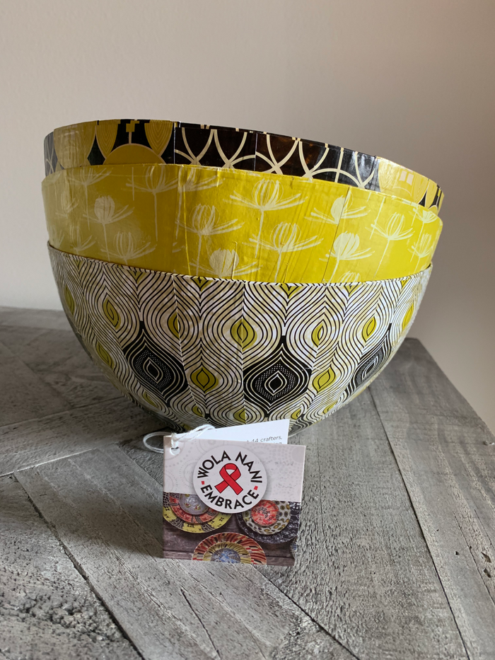 Wola Nani Eyes Round Paper Mache Bowls