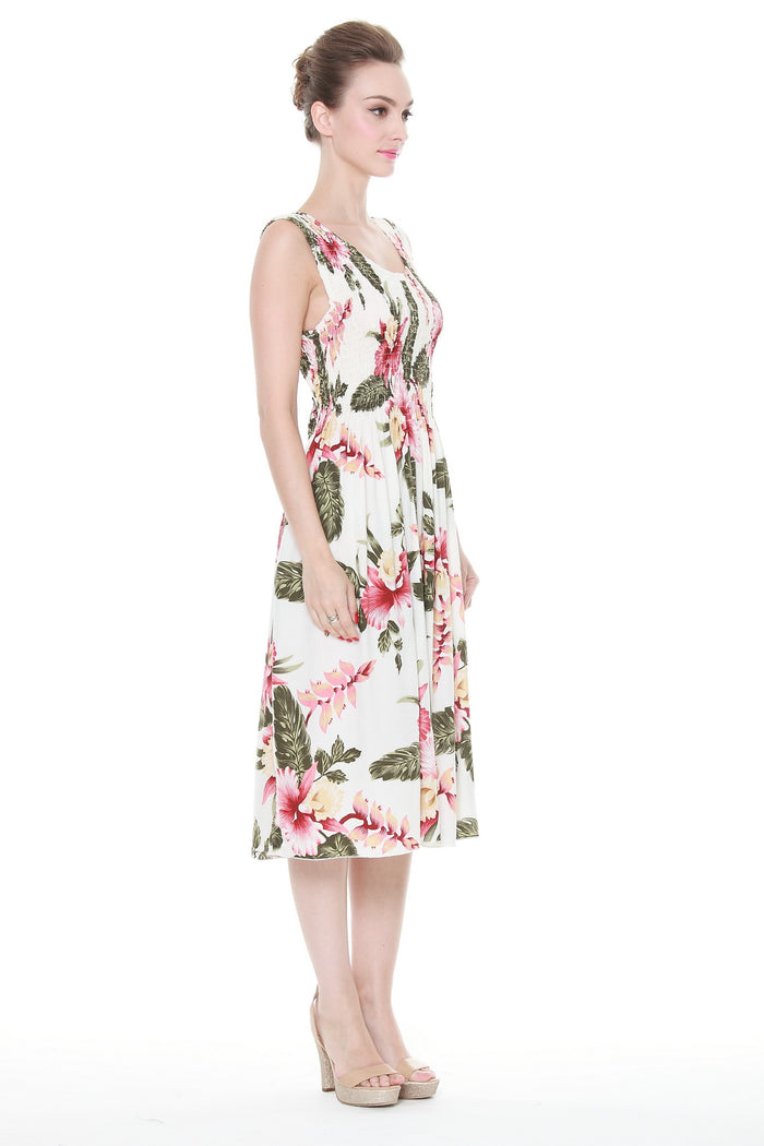 Women's Elastic Tank Dress in Rafelsia Cream