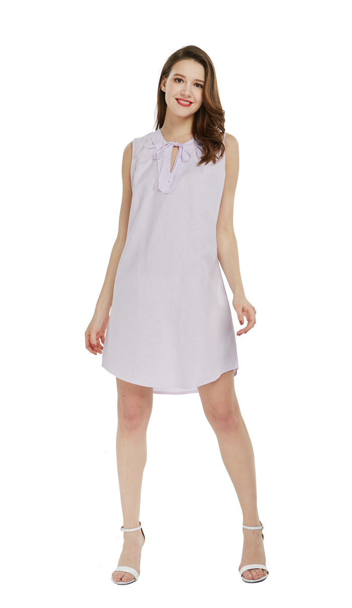 Women's Linen Cotton Tunic Dress Abalone Shell