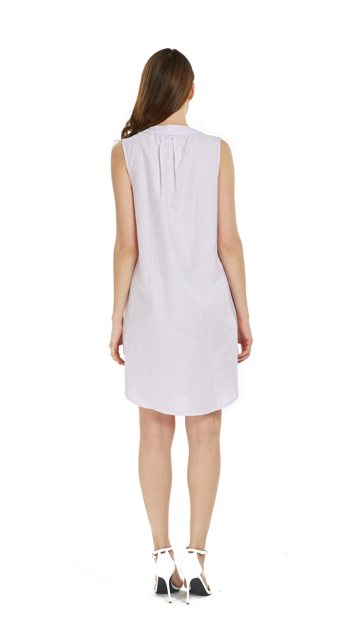 Women's Linen Cotton Tunic Dress Abalone Shell
