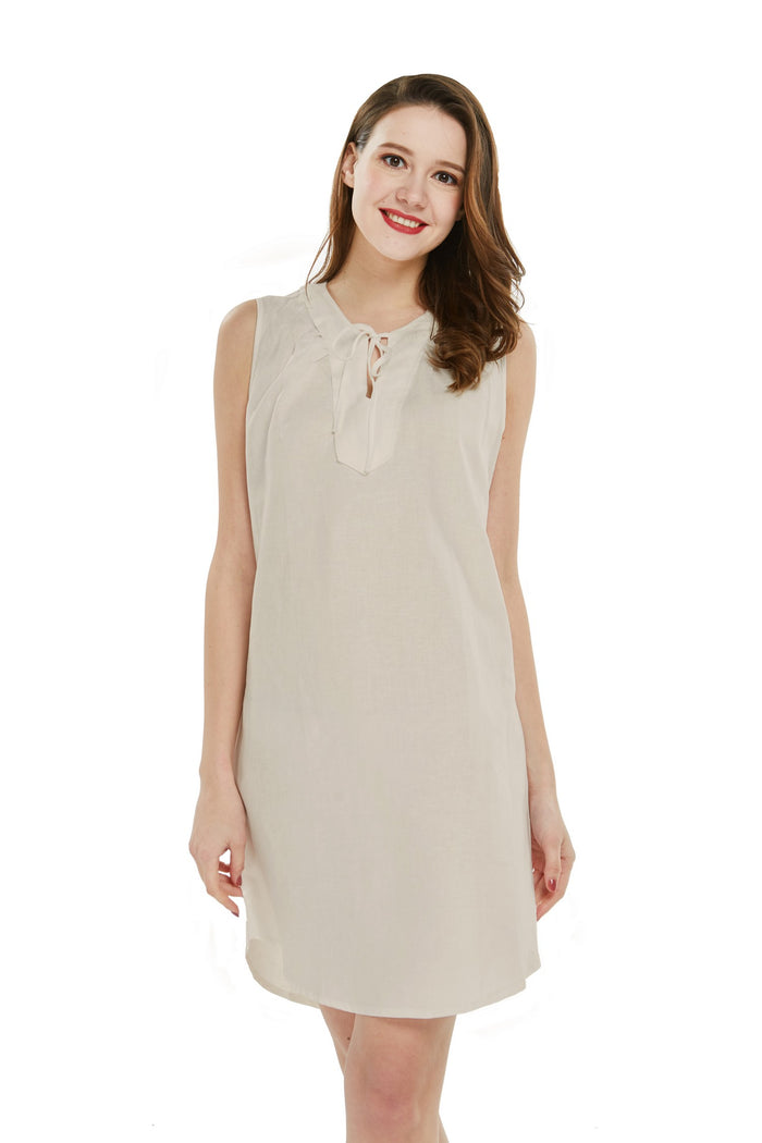 Women's Linen Cotton Tunic Dress Drift Wood