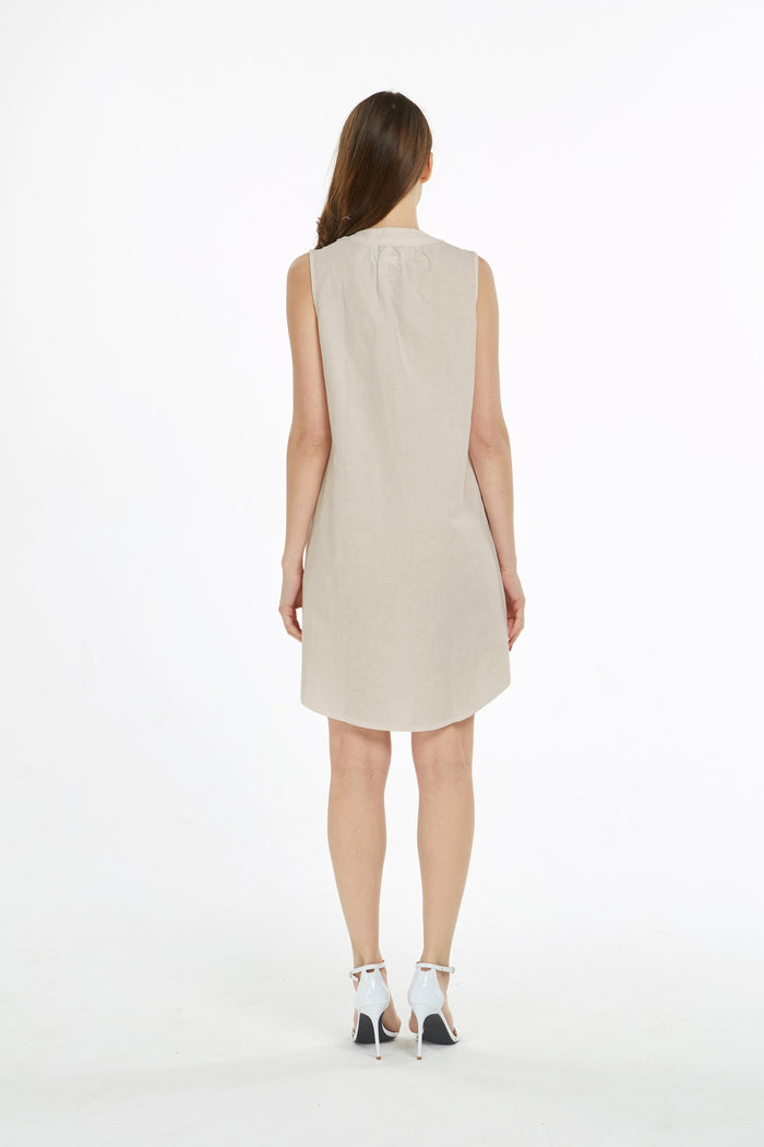 Women's Linen Cotton Tunic Dress Drift Wood
