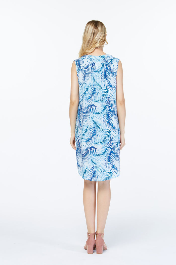 Women's Luau Tunic Dress Simply Blue Leaf