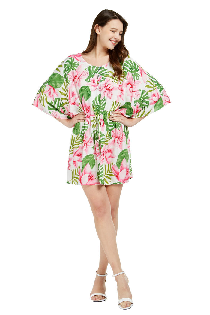 Women's Short Poncho Dress Lotus Orchid