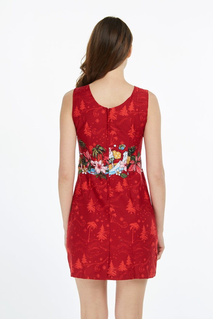 Women's Tank Fit Dress in Cross Santa Red