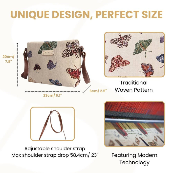 XB02-BUTT | BUTTERFLY CROSS BODY BAG PURSE HANDBAG