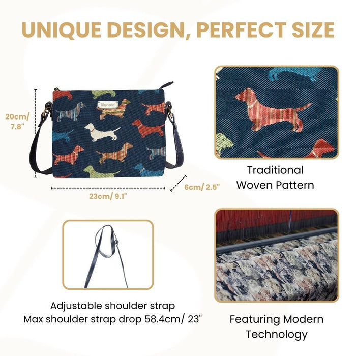XB02-DACH | DACHSHUND CROSS BODY BAG PURSE HANDBAG