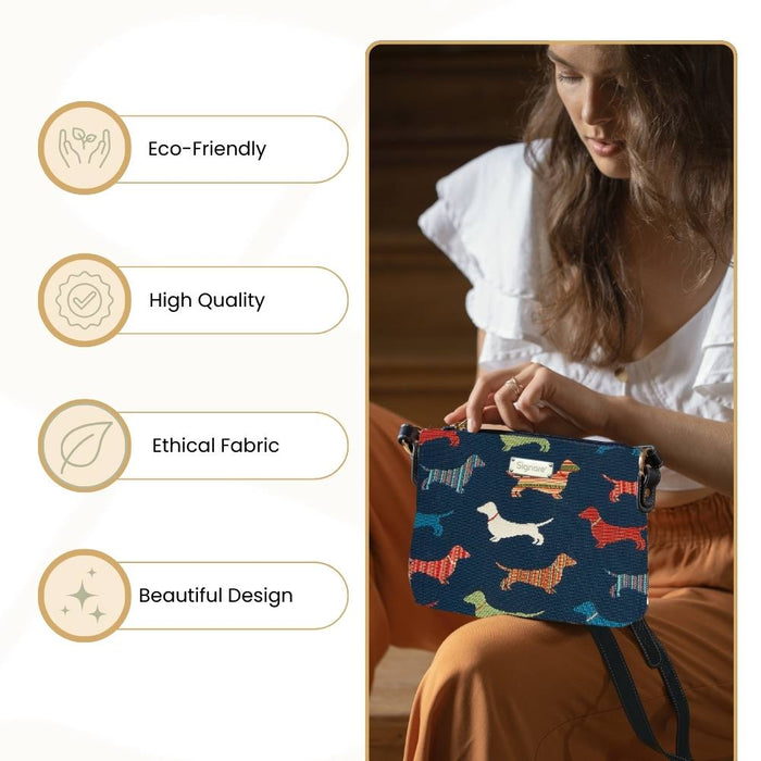 XB02-DACH | DACHSHUND CROSS BODY BAG PURSE HANDBAG