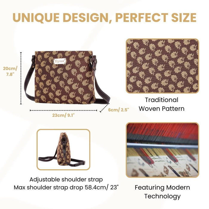 XB02-JANE | JANE AUSTEN'S OAK CROSS BODY BAG PURSE HANDBAG