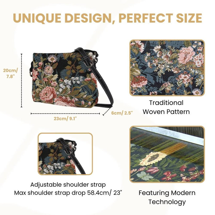 XB02-PEO | PEONY CROSS BODY BAG PURSE HANDBAG