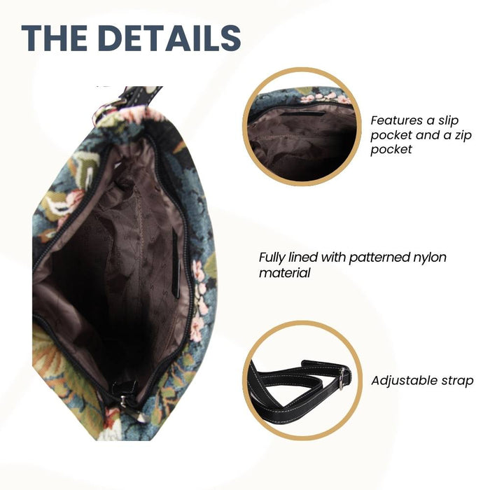 XB02-PEO | PEONY CROSS BODY BAG PURSE HANDBAG